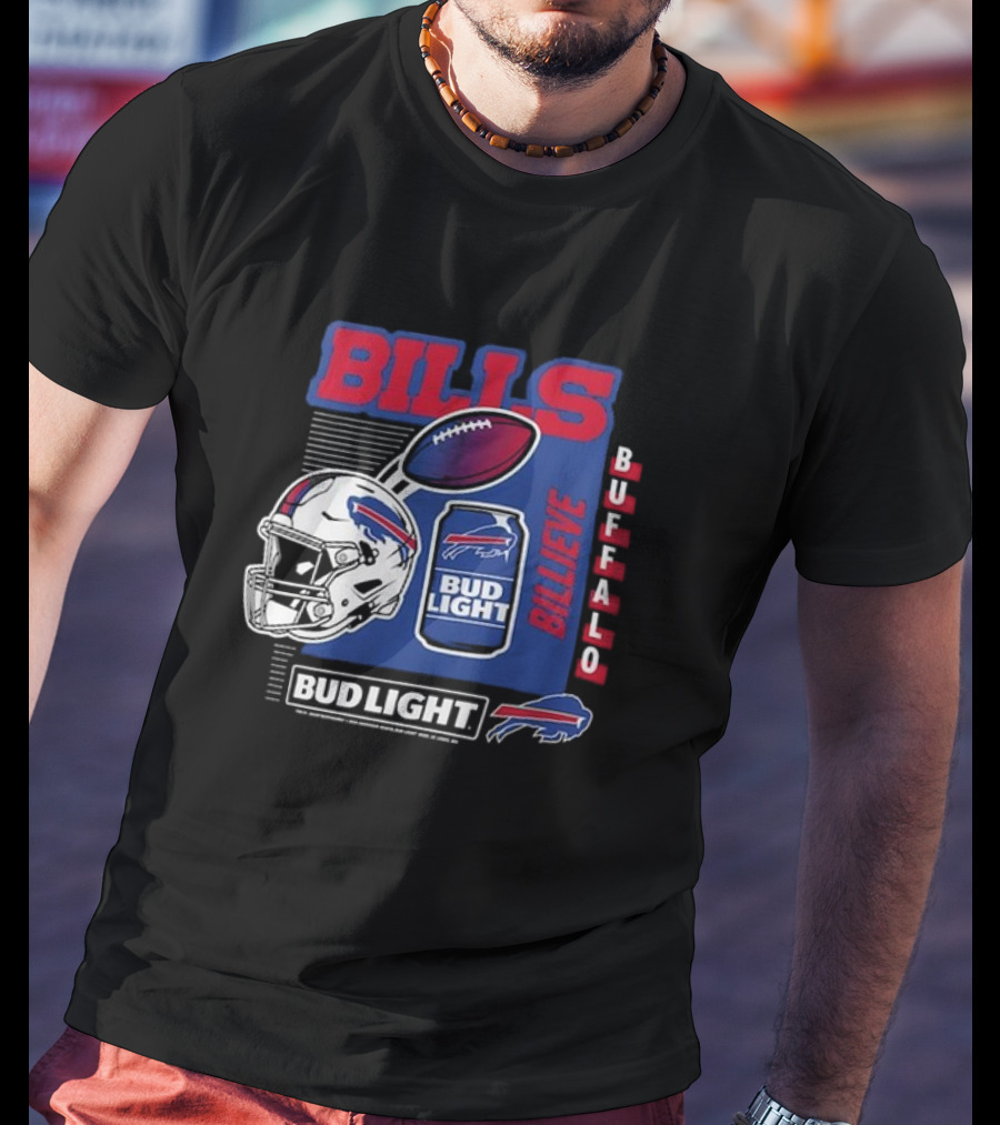 Buffalo Bills Billeve Bud Light Football Helmet Can T-Shirt