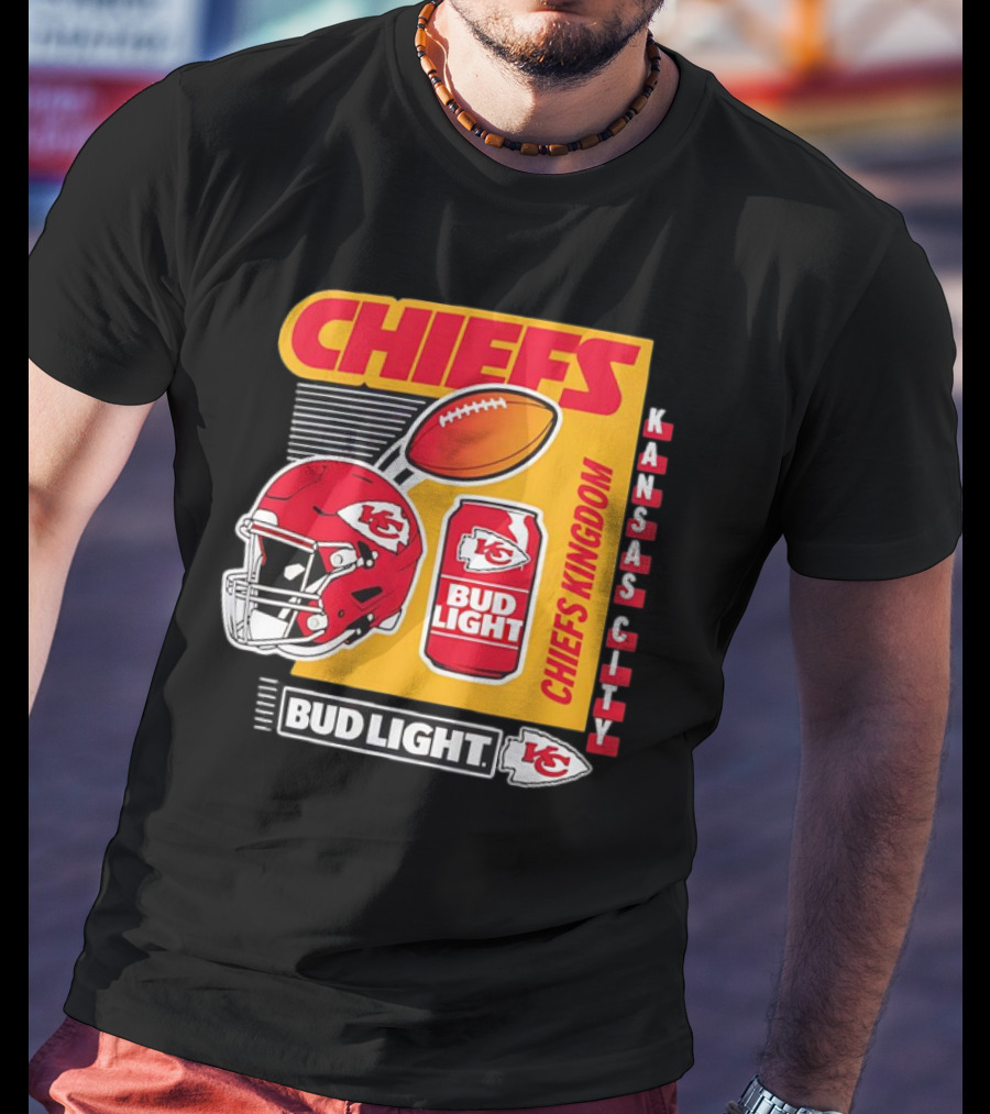 Kansas City Chiefs Bud Light Chiefs Kingdom Helmet Football Can T-Shirt