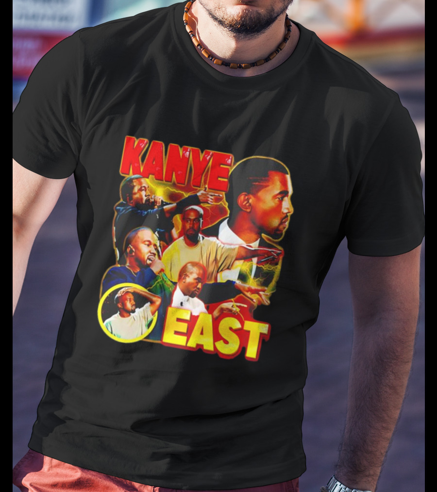 Kanye West Kanye East Rapper Star Retro Multicolor Faces T-Shirt