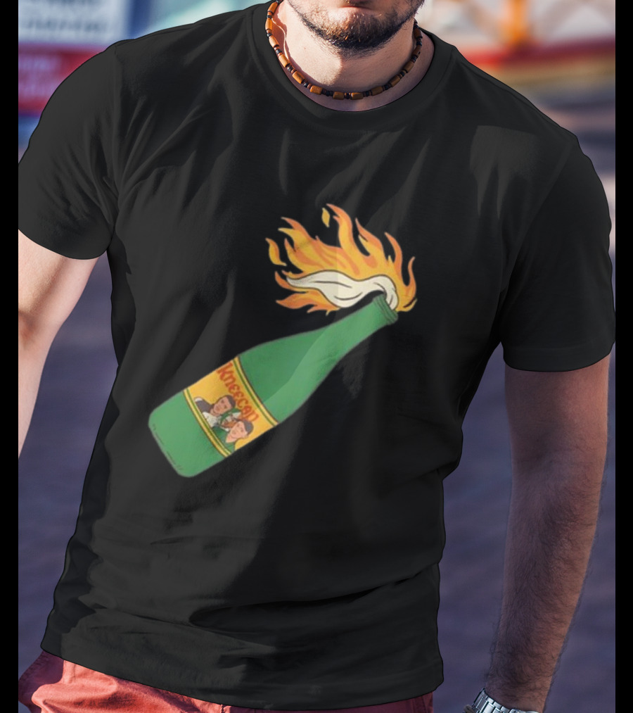 Kneecap Flaming Buckfast Molotov Bottle Green T-Shirt
