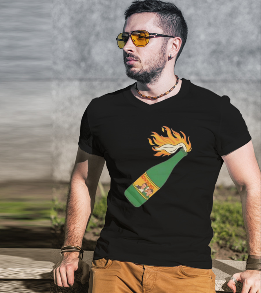 Kneecap Flaming Buckfast Molotov Bottle Green T-Shirt