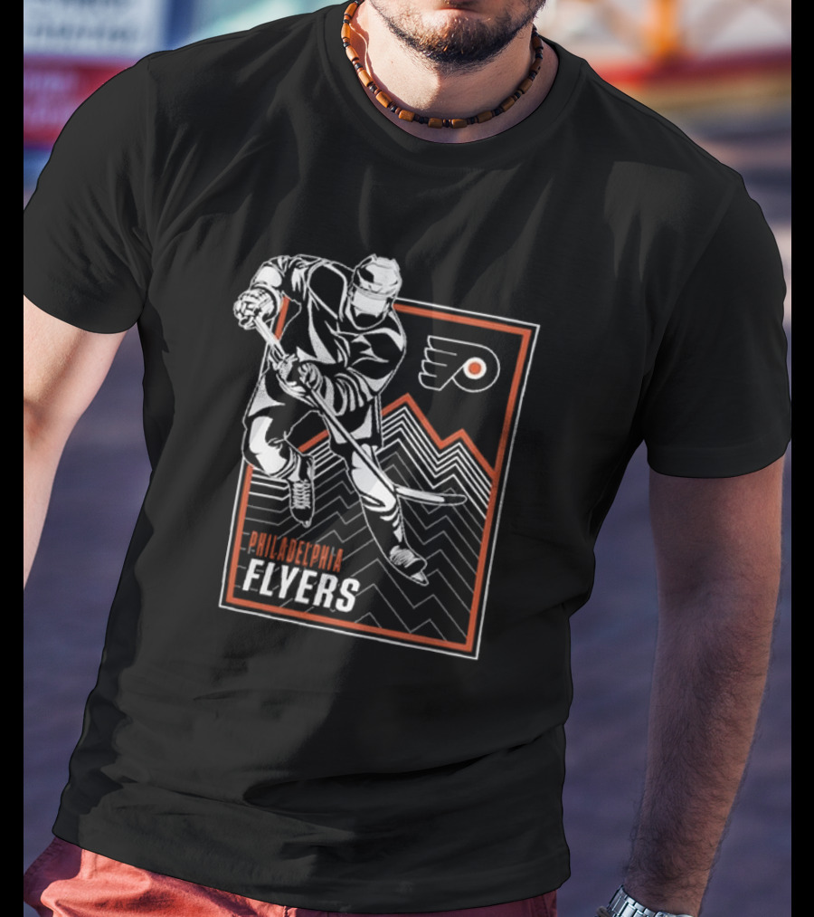 Philadelphia Flyers Hockey Player Graphic With Team T-Shirt