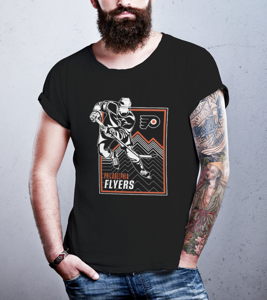 Philadelphia Flyers Hockey Player Graphic With Team T-Shirt