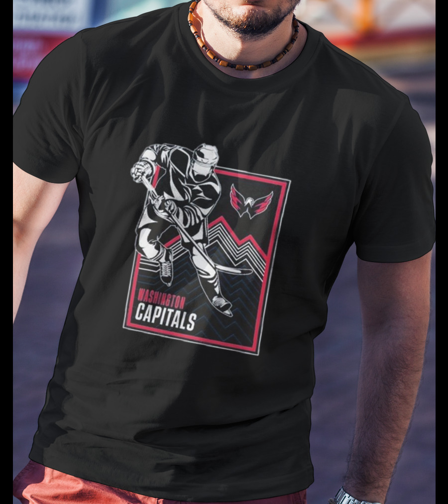 Washington Capitals Hockey Player Graphic With Team T-Shirt