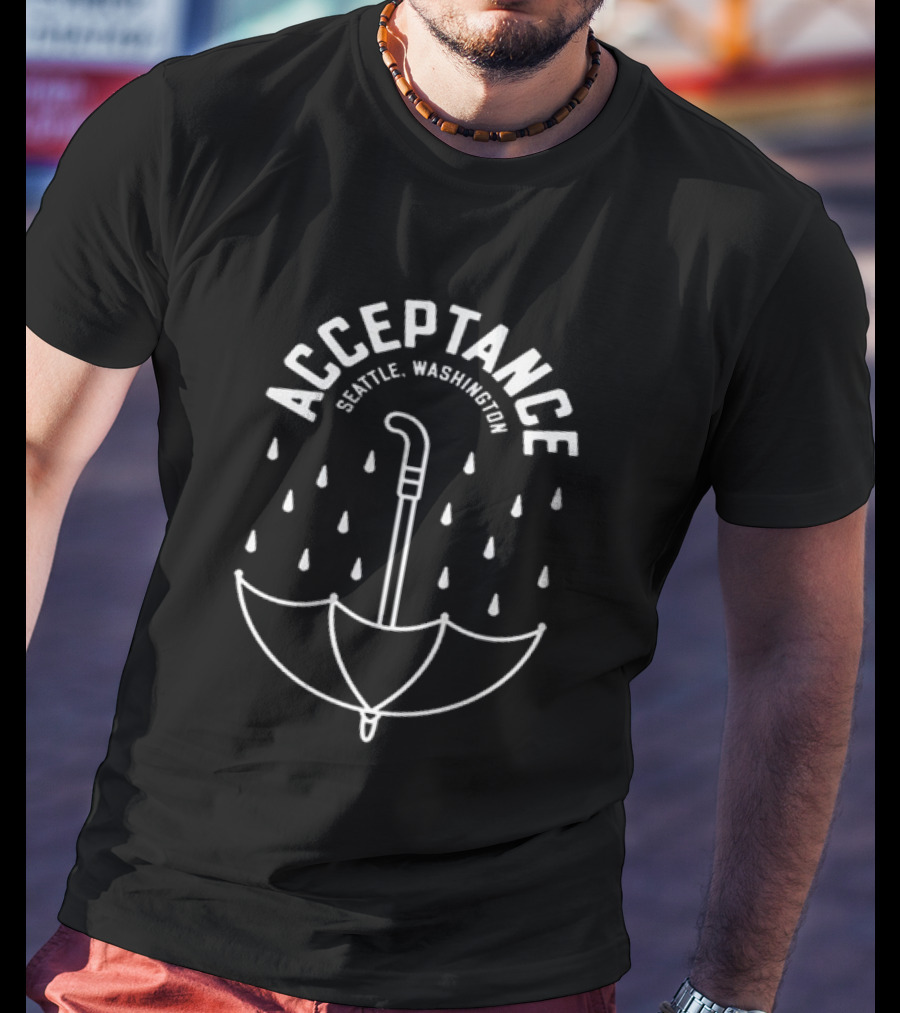 Acceptance Seattle Washington Umbrella Rain Icon Toddler Band T-Shirt