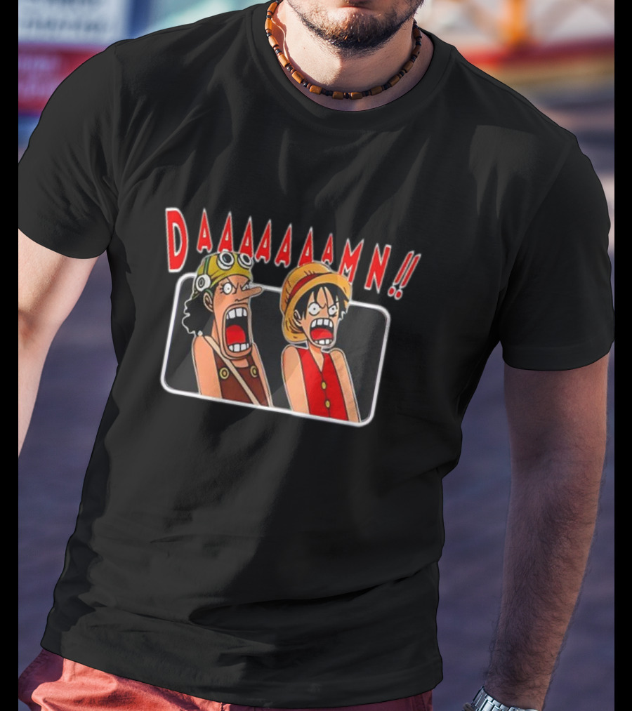 Daaaaaamn Usopp Luffy One Piece Cartoon T-Shirt