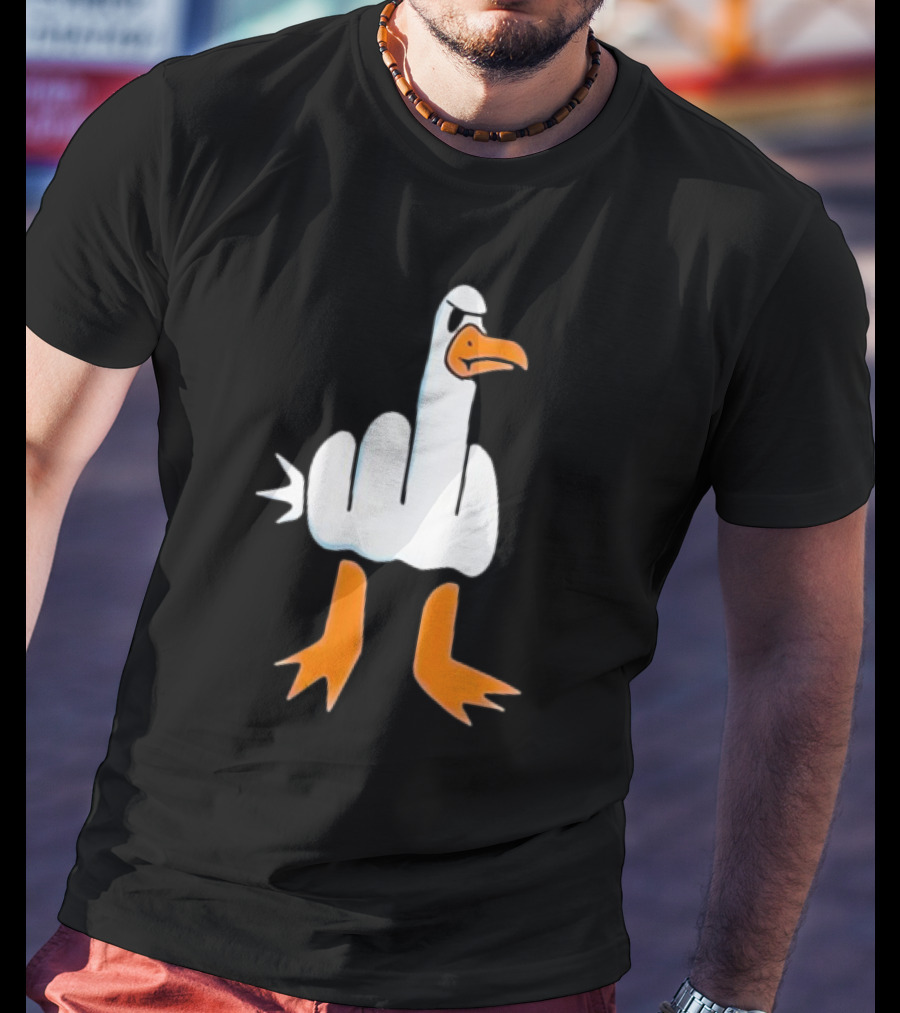 Duck Flipping The Bird Middle Finger Gesture T-Shirt
