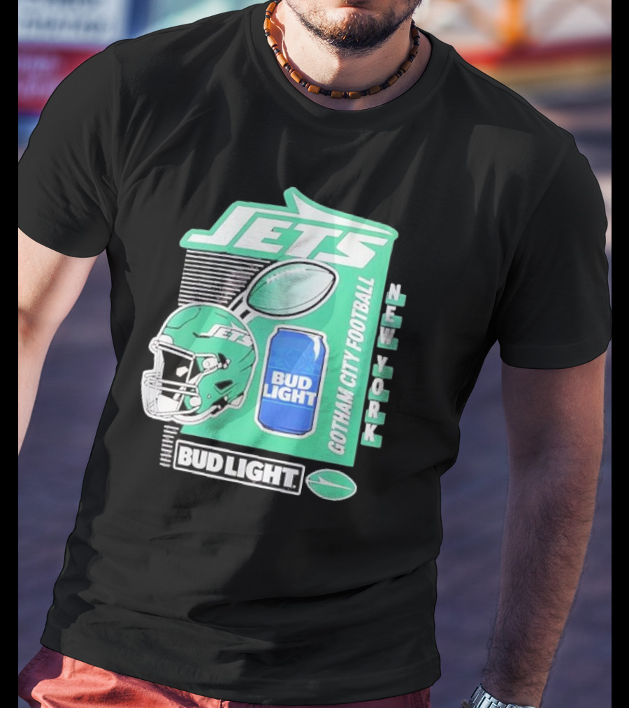 Jets New York Bud Light Gotham City Football T-Shirt