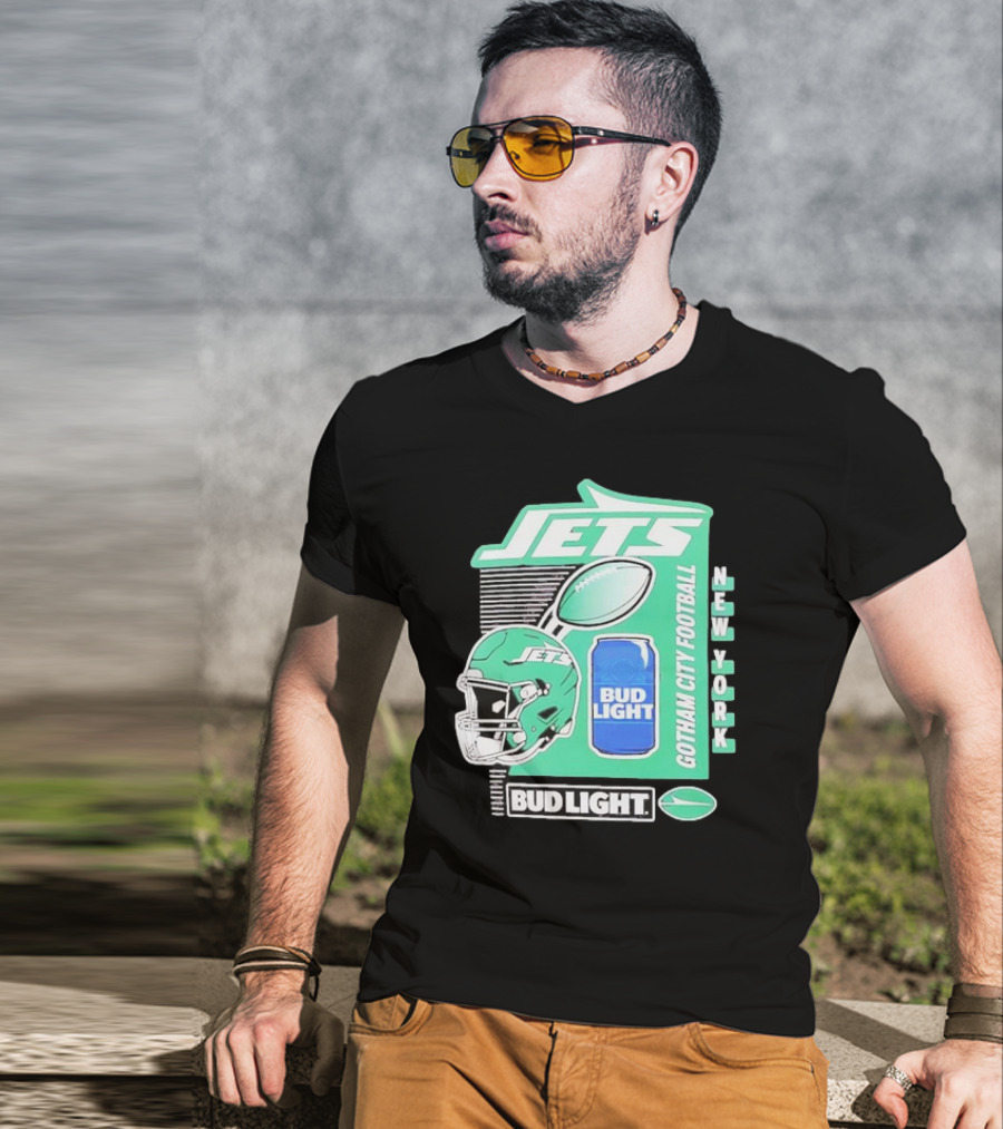 Jets New York Bud Light Gotham City Football T-Shirt