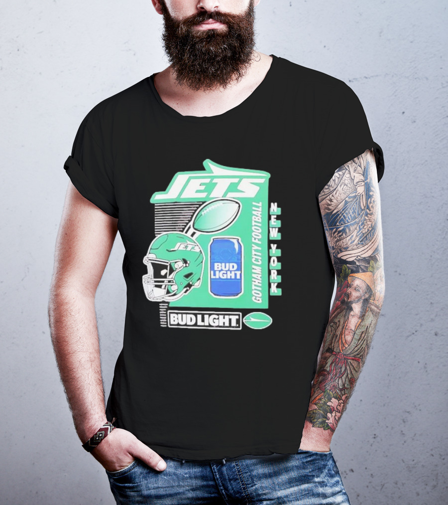 Jets New York Bud Light Gotham City Football T-Shirt