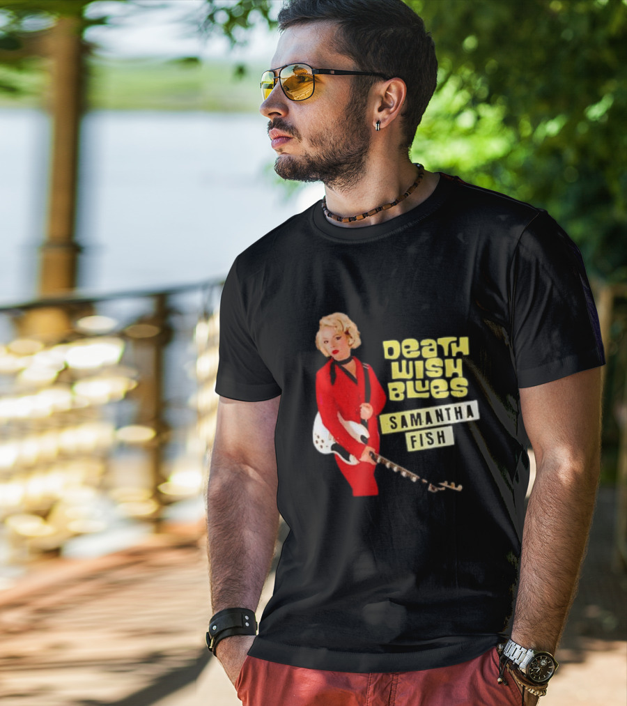 Death Wish Blues Samantha Fish With Guitar In Red T-Shirt