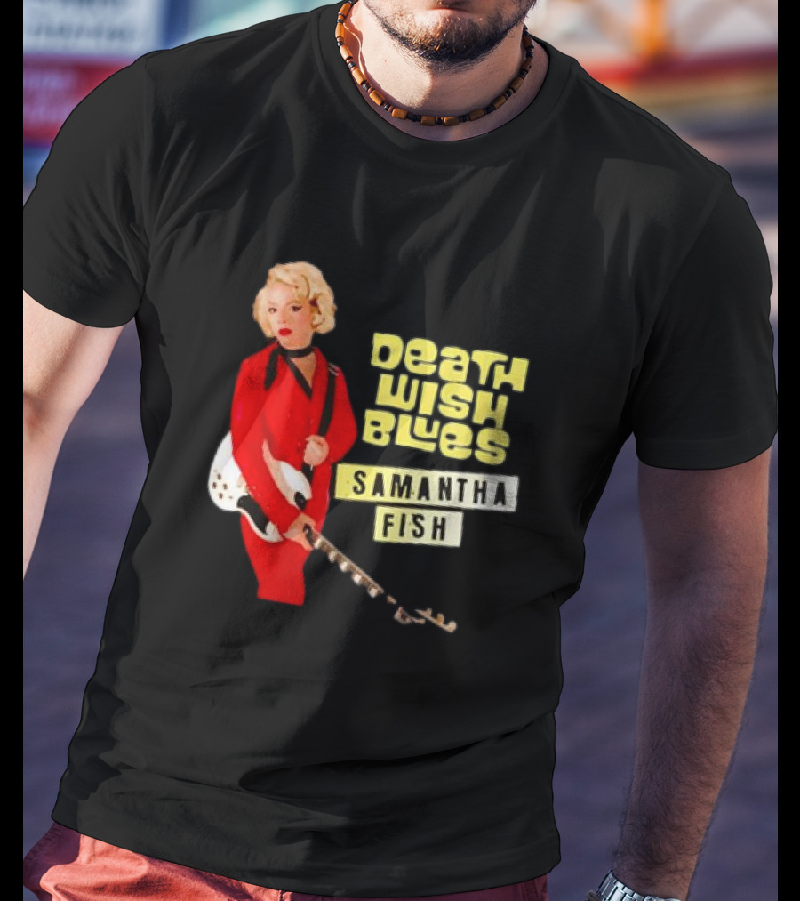 Death Wish Blues Samantha Fish With Guitar In Red T-Shirt