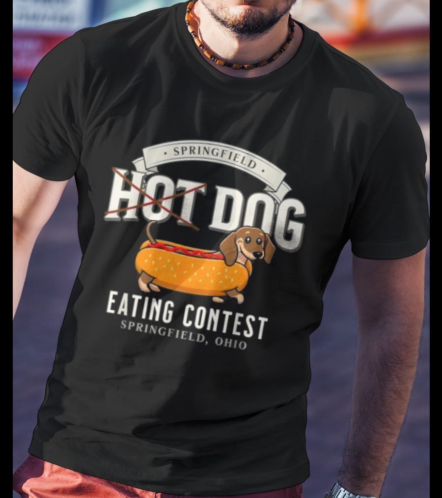 Springfield Hot Dog Eating Contest Springfield Ohio Dachshund Bun T-Shirt