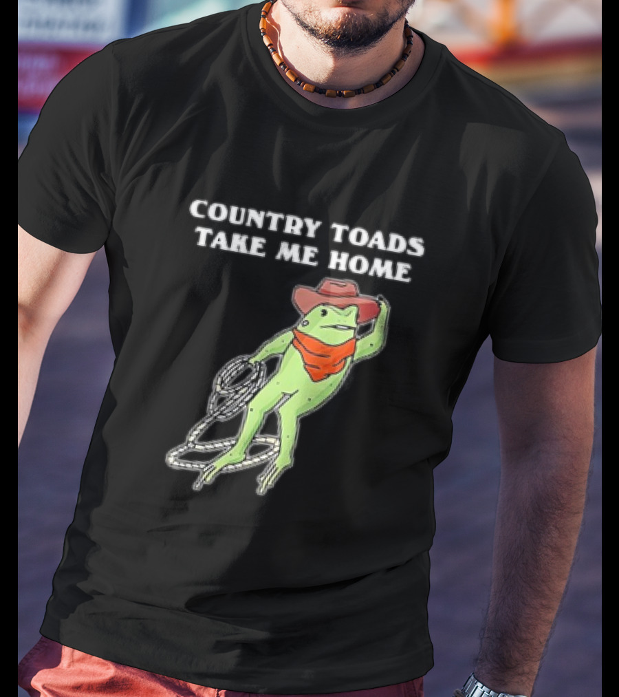 Country Toads Take Me Home Cowboy Frog Funny Western T-Shirt