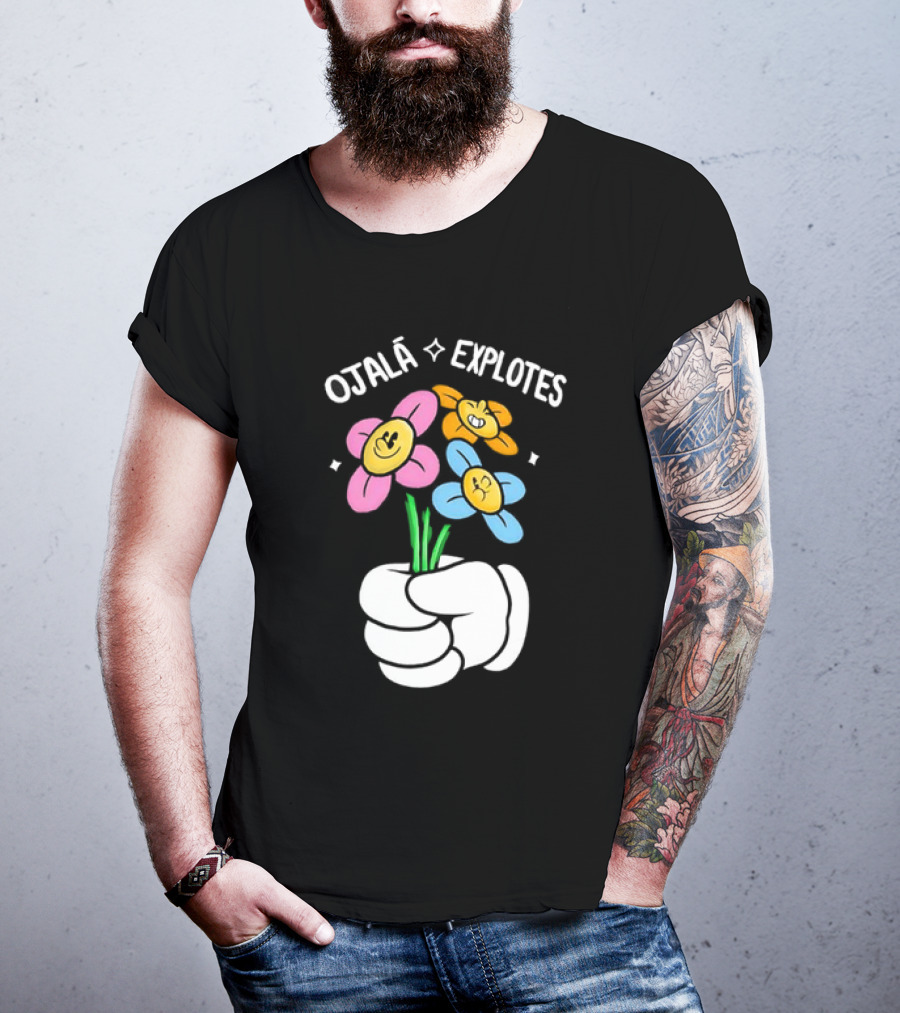 El Mariana Ojalá Explotes Happy Face Flowers T-Shirt