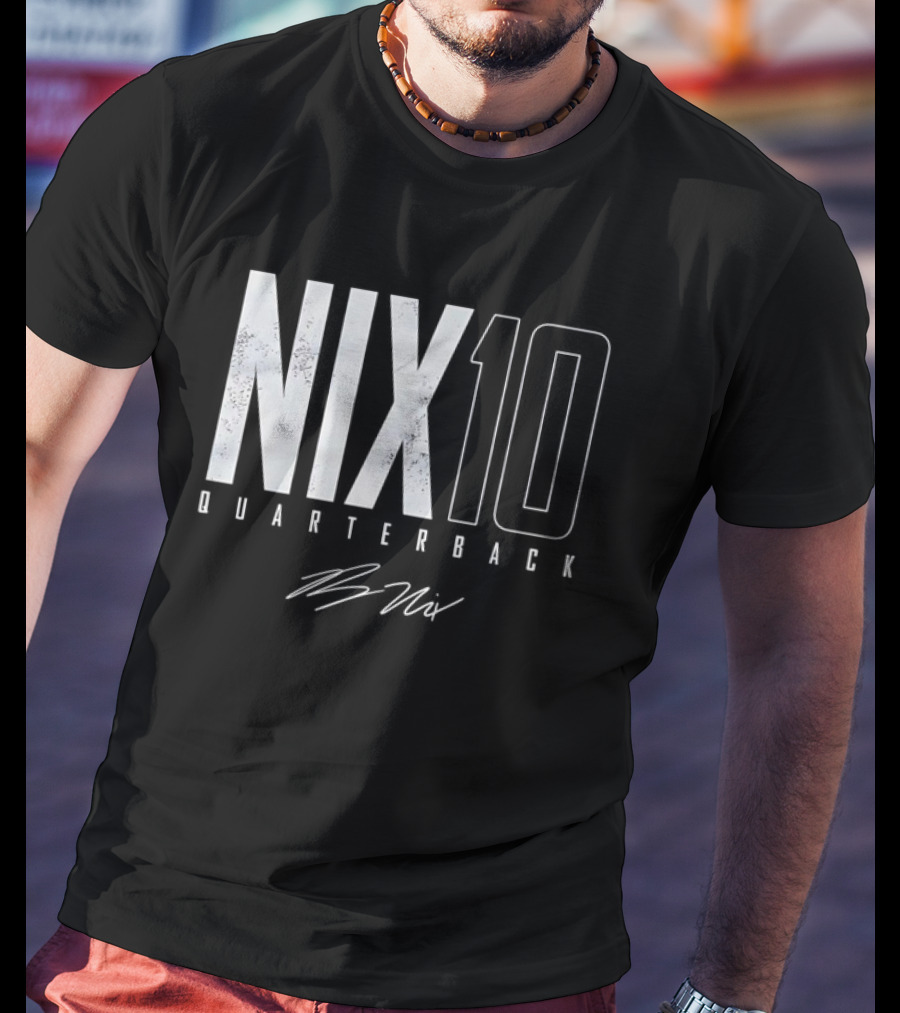 Nix 10 Quarterback Vintage Denver Broncos NFL Football Bo Nix Elite T-Shirt