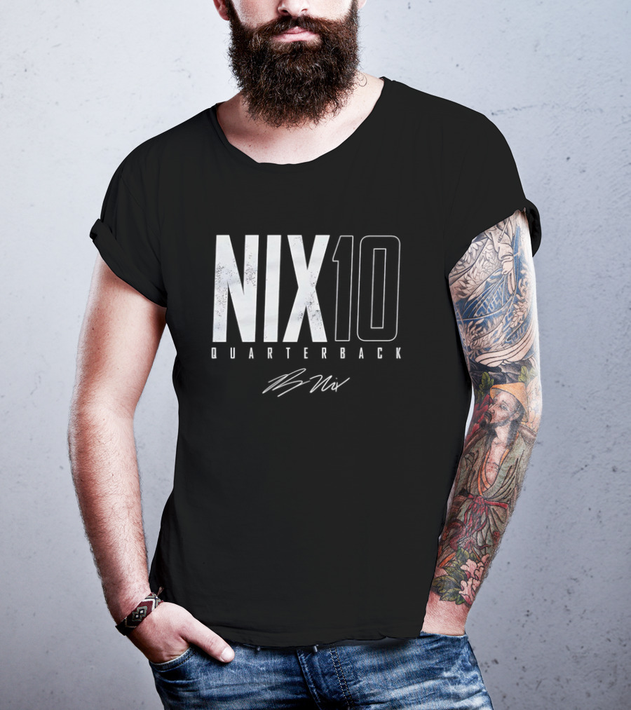 Nix 10 Quarterback Vintage Denver Broncos NFL Football Bo Nix Elite T-Shirt