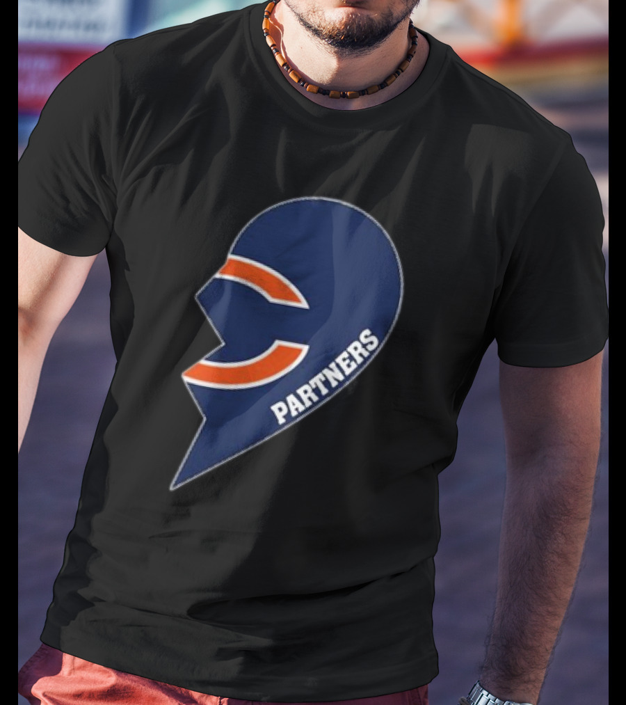Chicago Bears Logo Partners Half Heart T-Shirt
