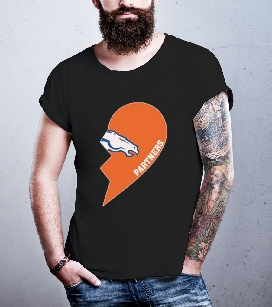 Denver Broncos Orange Half Heart Partners T-Shirt
