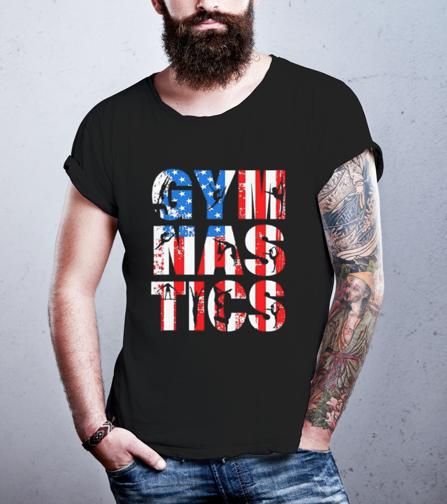 American Flag Gymnastics Team Lovers USA Gymnast T-Shirt