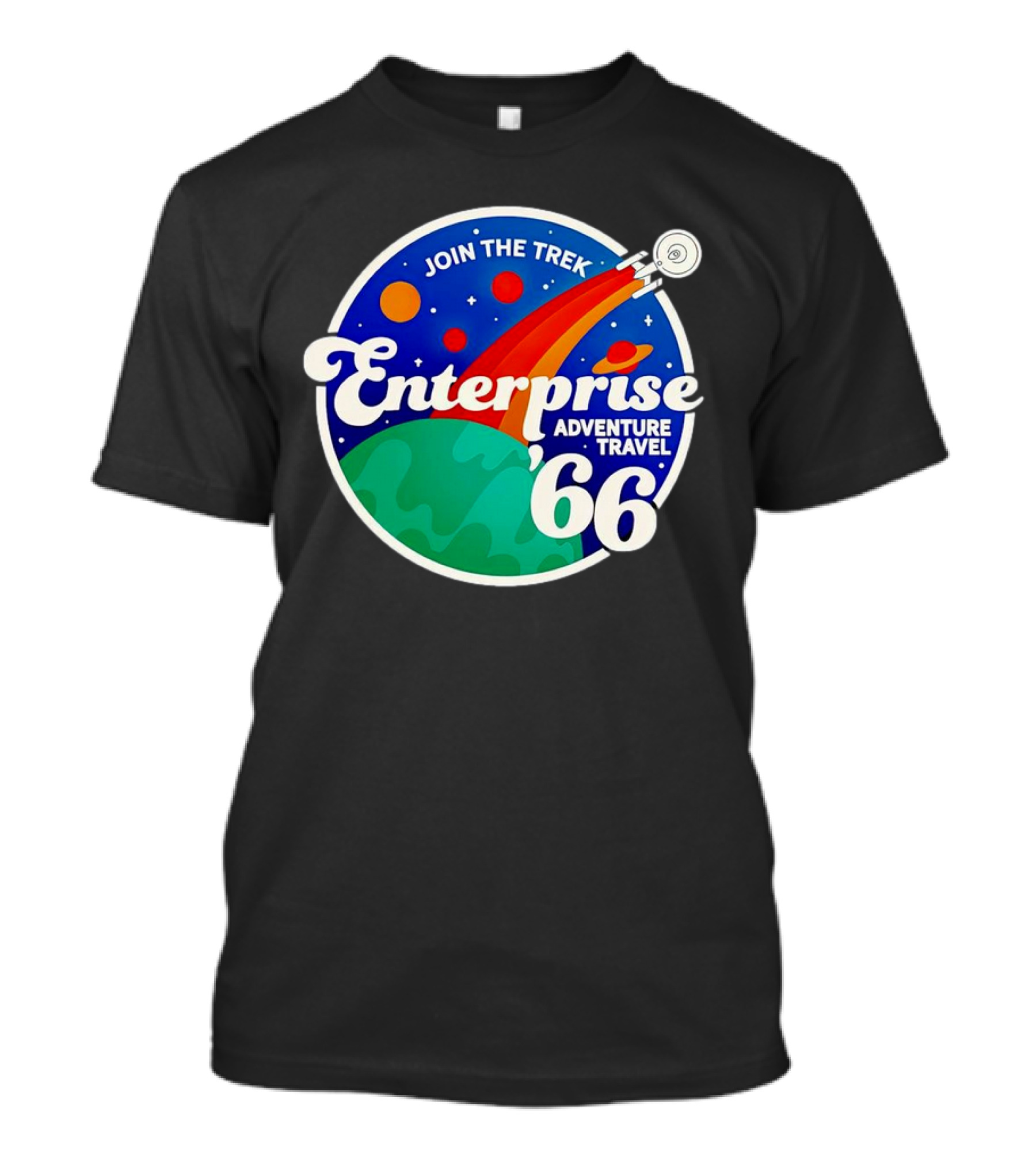 Join The Trek '66 Enterprise Adventure Travel Space Journey T-Shirt