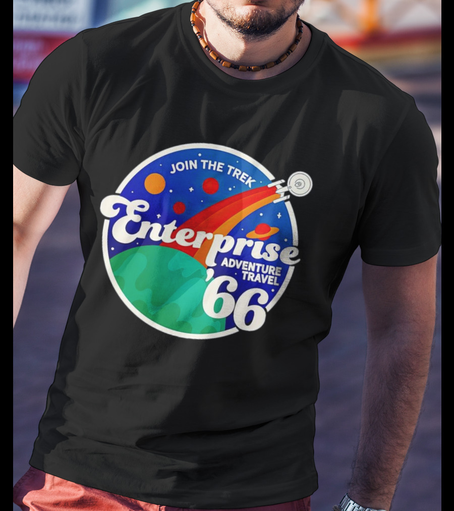 Join The Trek '66 Enterprise Adventure Travel Space Journey T-Shirt