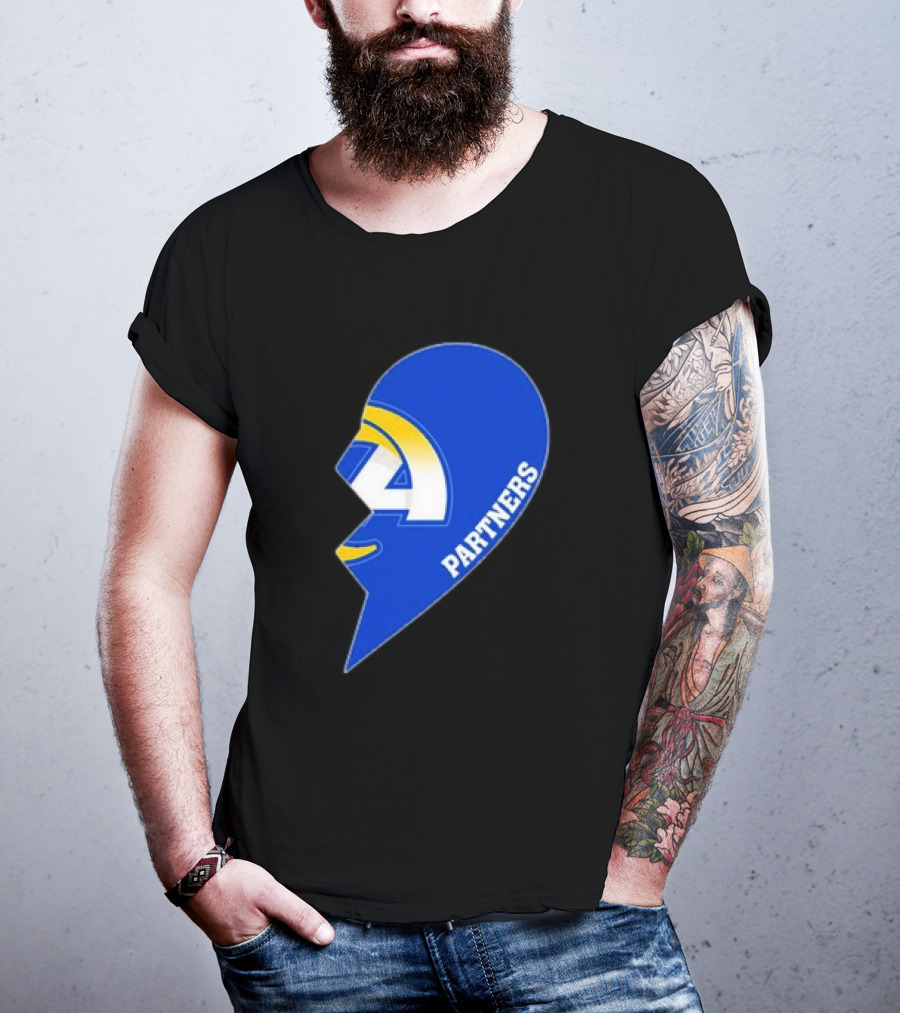 La Rams Partners Heart Logo Half T-Shirt