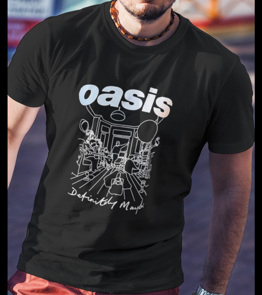 Oasis Definitely Maybe Line Drawing 90s Britpop Album T-Shirt