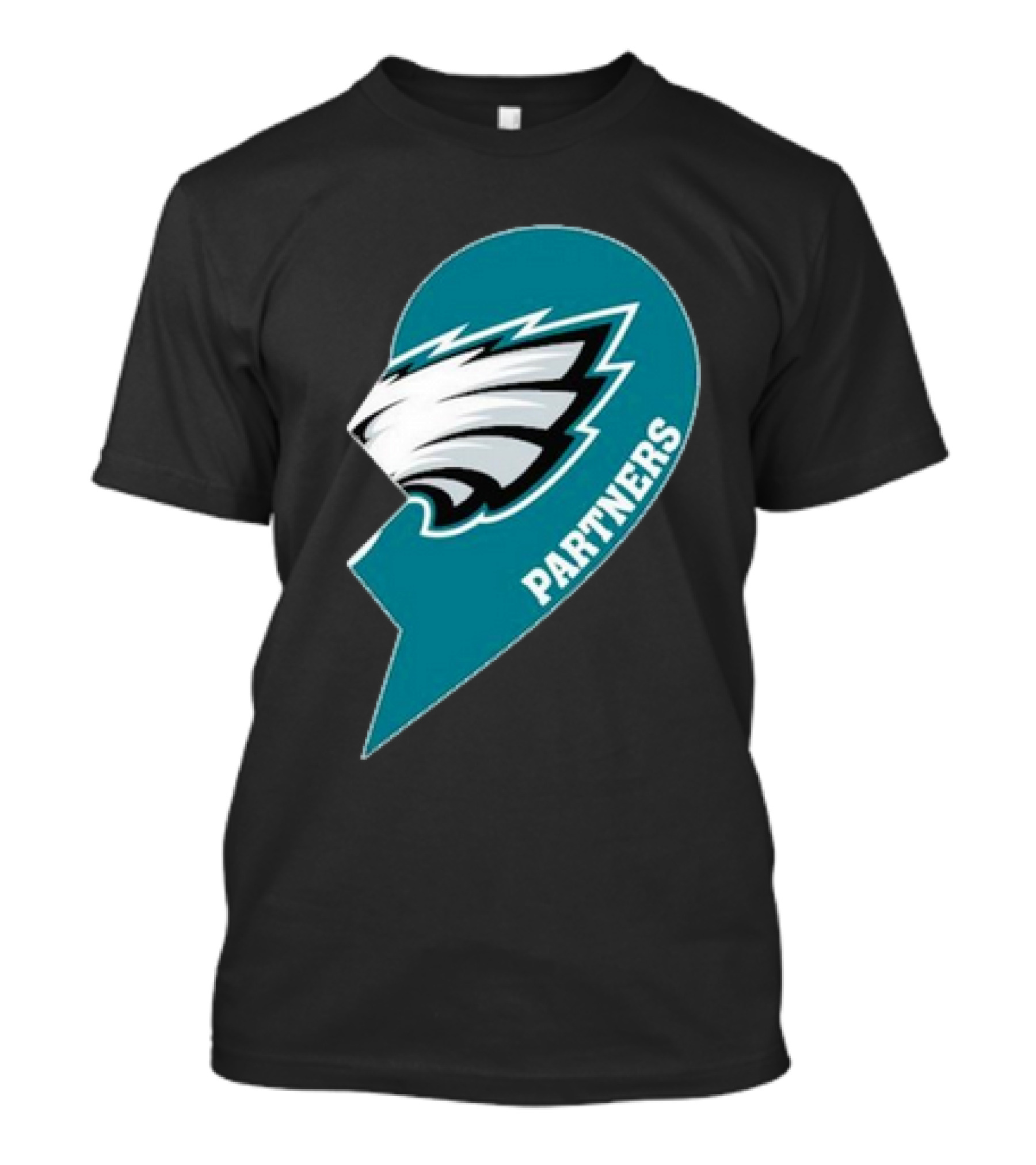 Philadelphia Eagles Partners Logo Half Heart T-Shirt