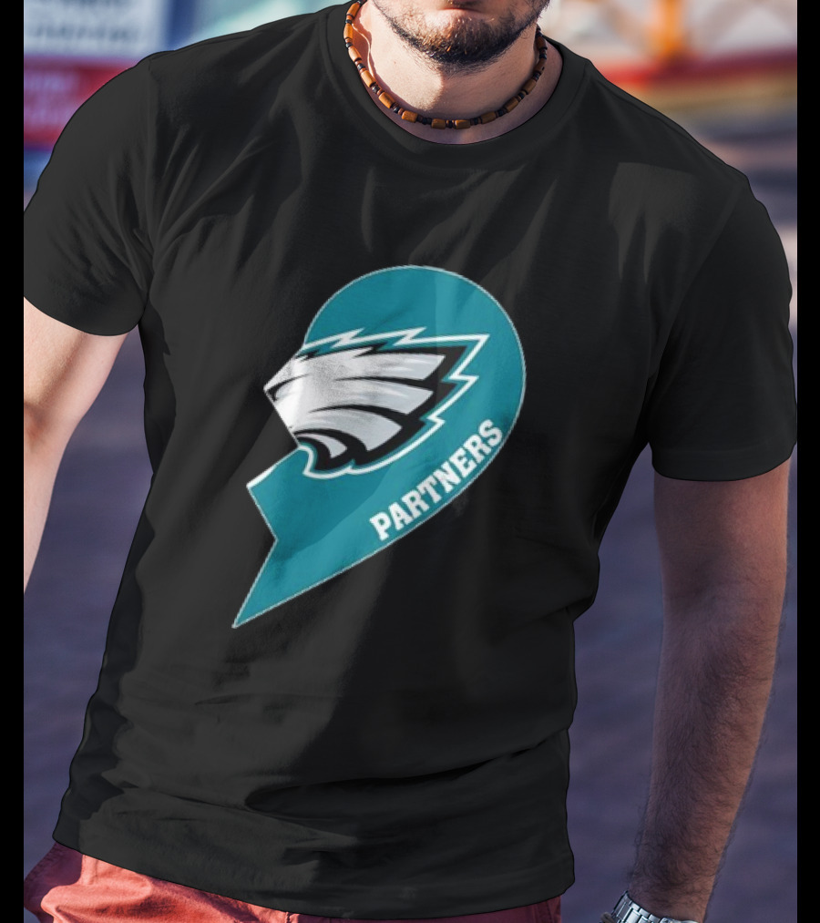 Philadelphia Eagles Partners Logo Half Heart T-Shirt