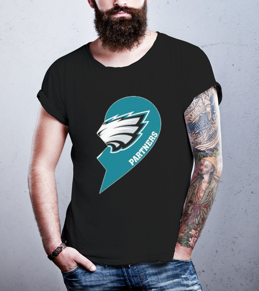 Philadelphia Eagles Partners Logo Half Heart T-Shirt