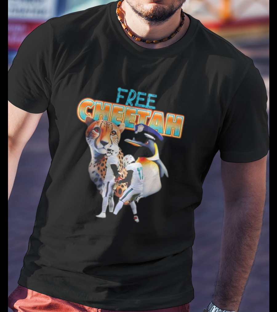 Jaelan Phillips Tyreek Hill Free Cheetah Football Penguin T-Shirt