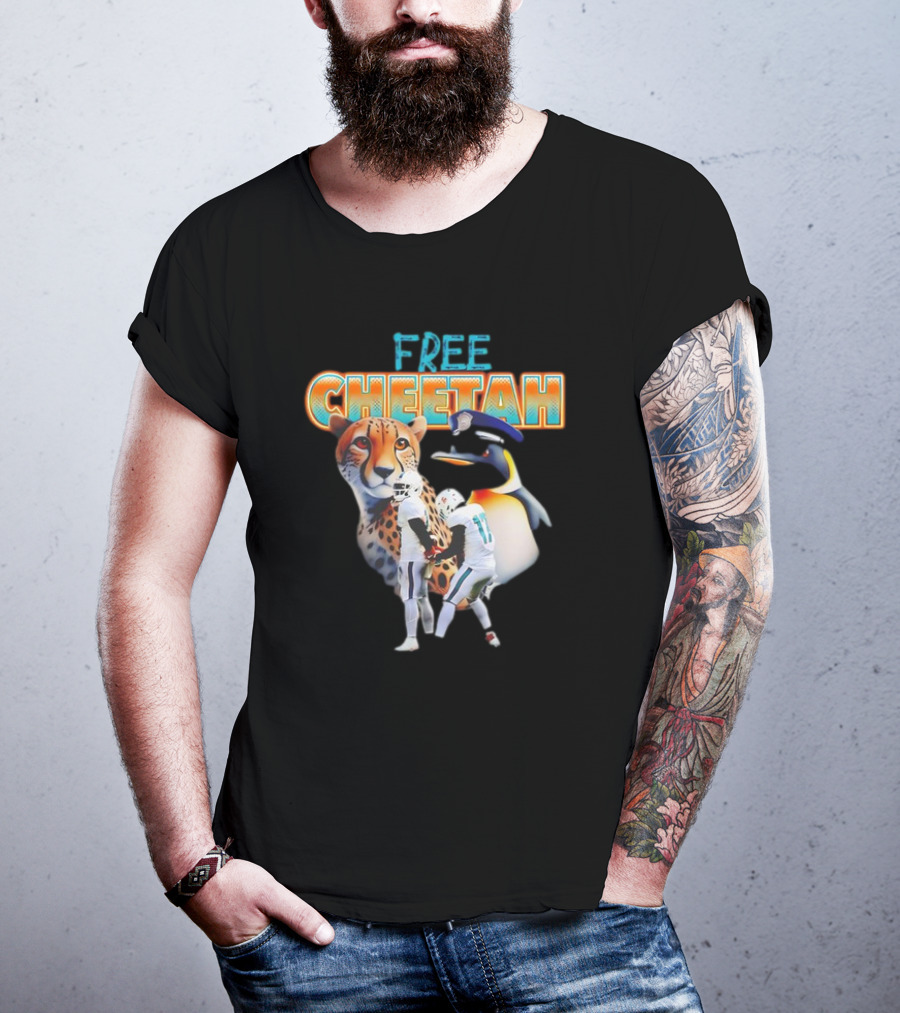 Jaelan Phillips Tyreek Hill Free Cheetah Football Penguin T-Shirt