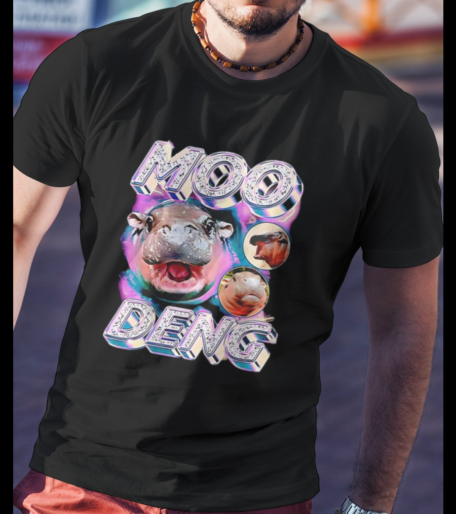 Moo Deng Colorful Hippo Pop Art Vintage Retro T-Shirt