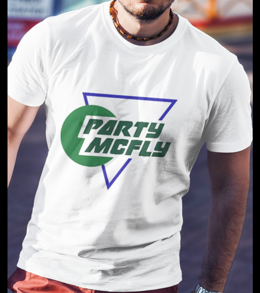 Party Mcfly Retro 80s Neon Triangle Circle T-Shirt