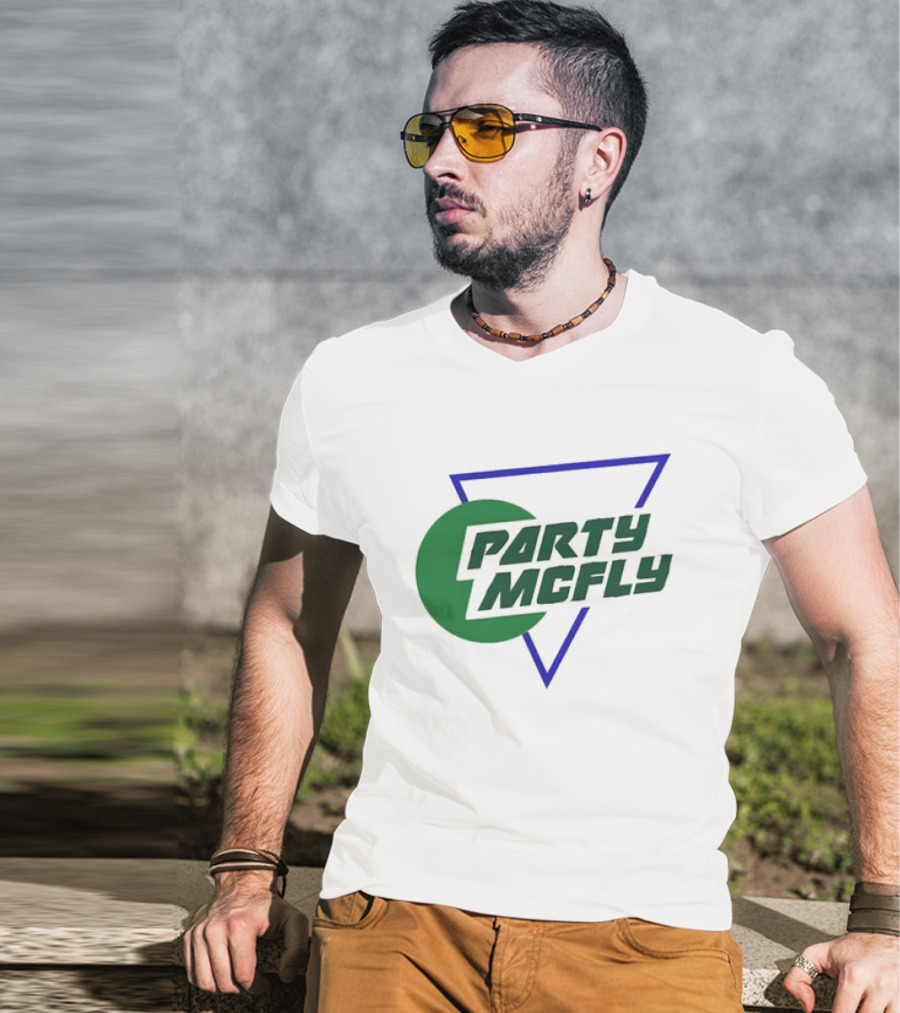 Party Mcfly Retro 80s Neon Triangle Circle T-Shirt