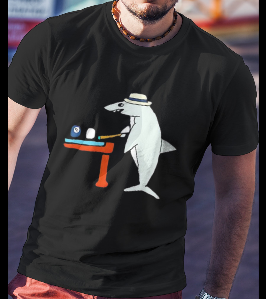 Pool Shark Meme Playing Billiards With Cue And Eight Ball T-Shirt