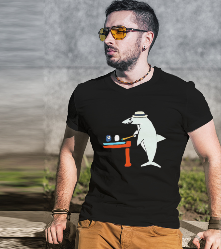 Pool Shark Meme Playing Billiards With Cue And Eight Ball T-Shirt