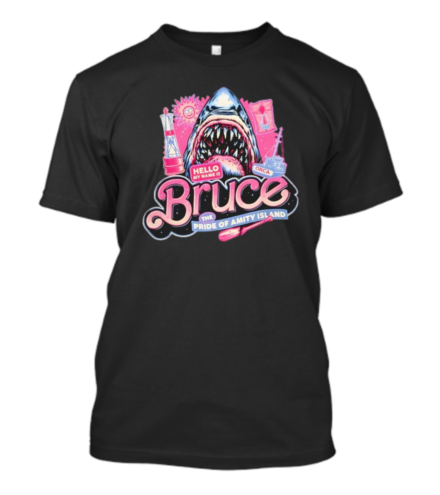 Bruce The Shark Hello My Name Is The Pride Of Amity Island Orca T-Shirt