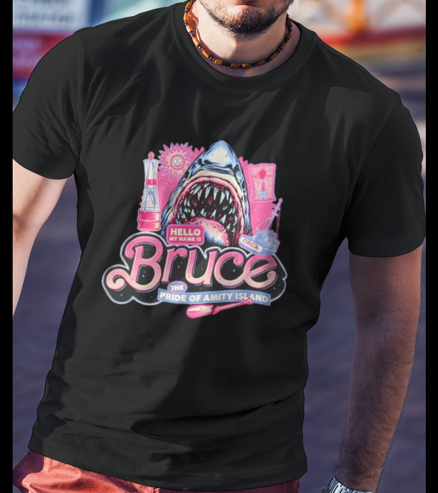 Bruce The Shark Hello My Name Is The Pride Of Amity Island Orca T-Shirt