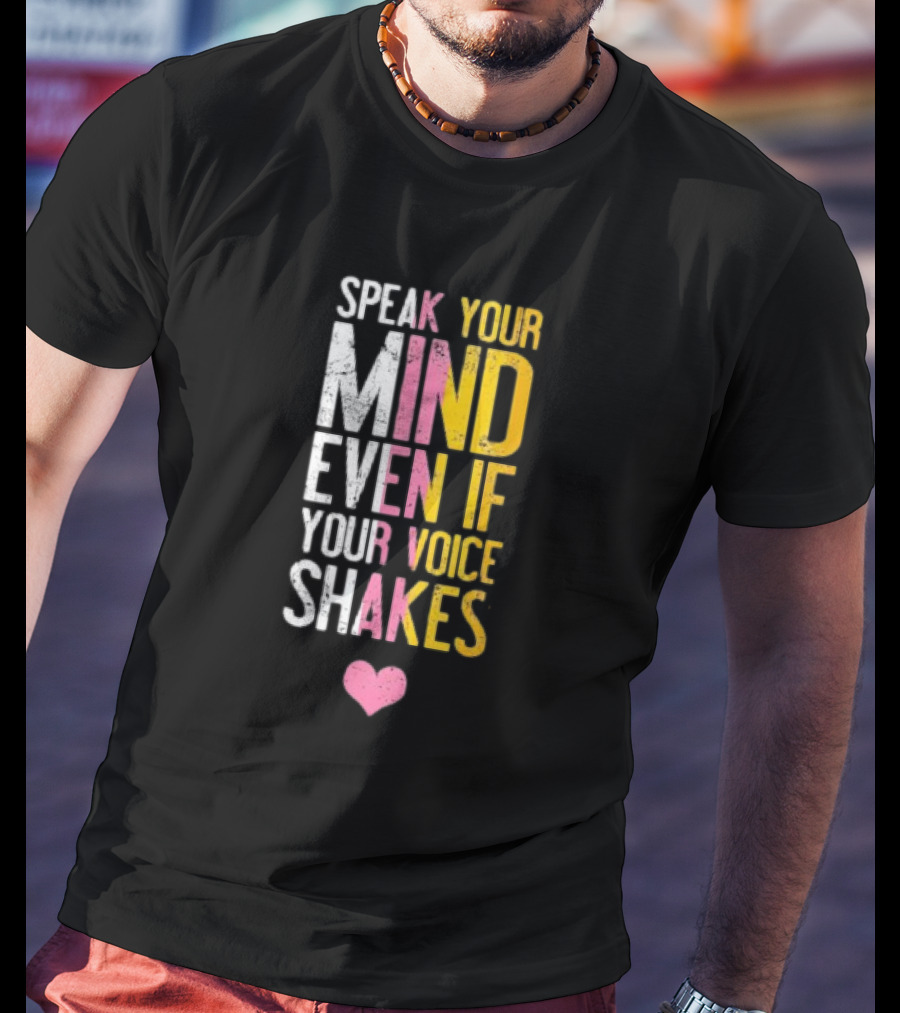 Speak Your Mind Even If Your Voice Shakes RBG Retro Heart T-Shirt