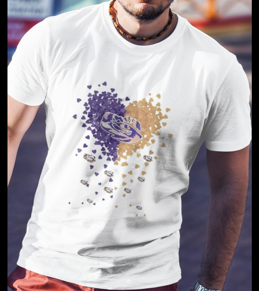 Heart Full Of LSU Tigers Geaux Tigers Purple And Gold T-Shirt