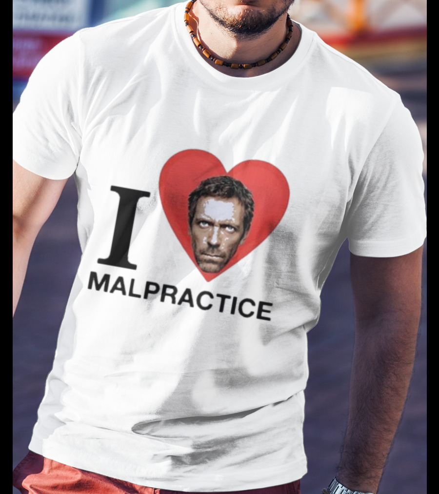 I Love Malpractice House MD Face In Heart T-Shirt