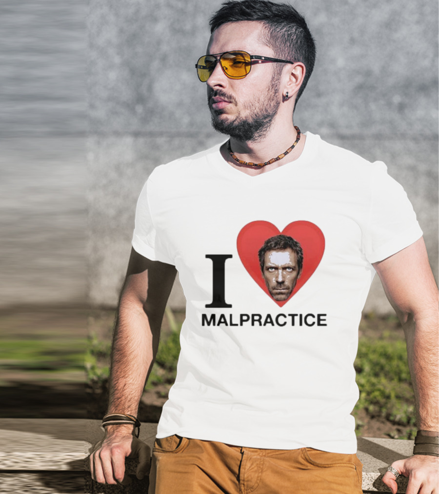 I Love Malpractice House MD Face In Heart T-Shirt