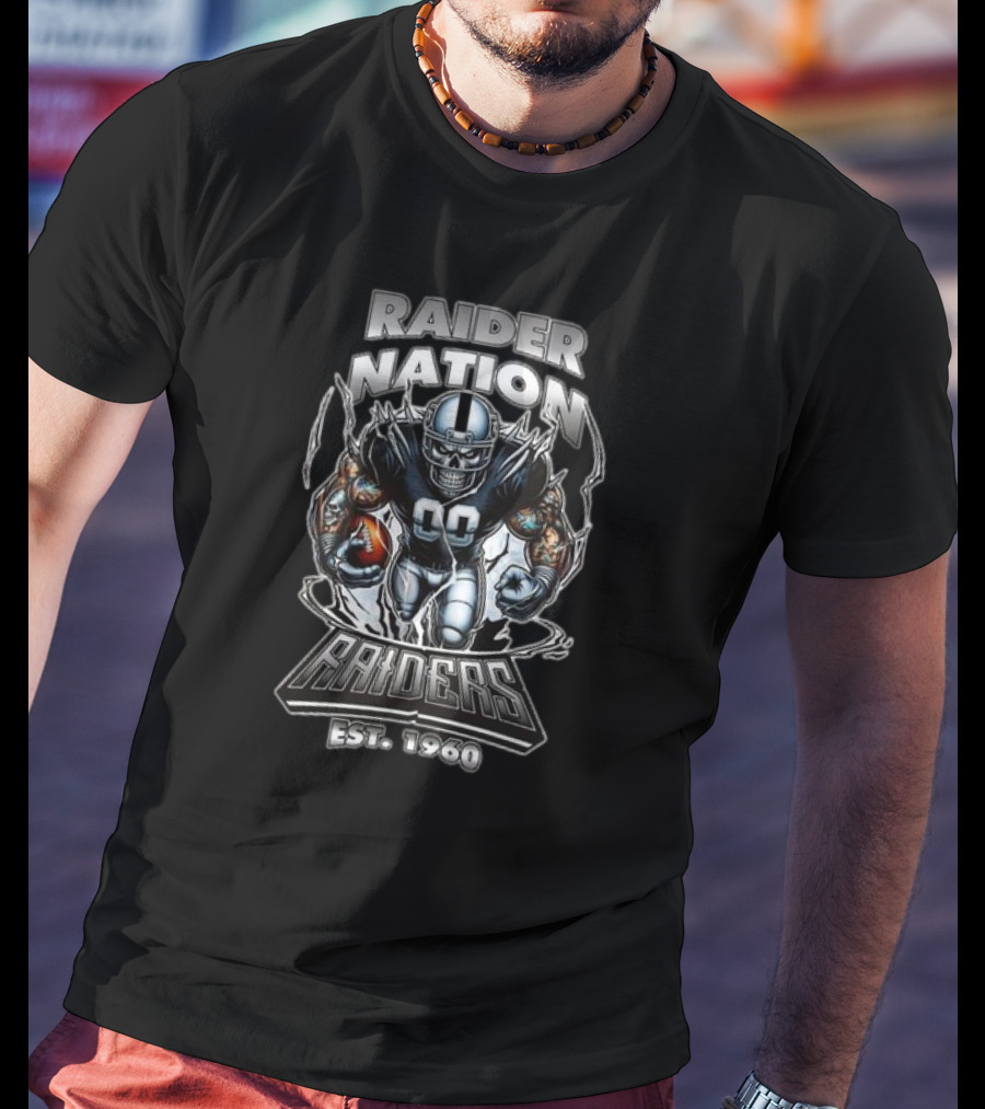 Raider Nation Raiders Est 1960 Football Mascot T-Shirt