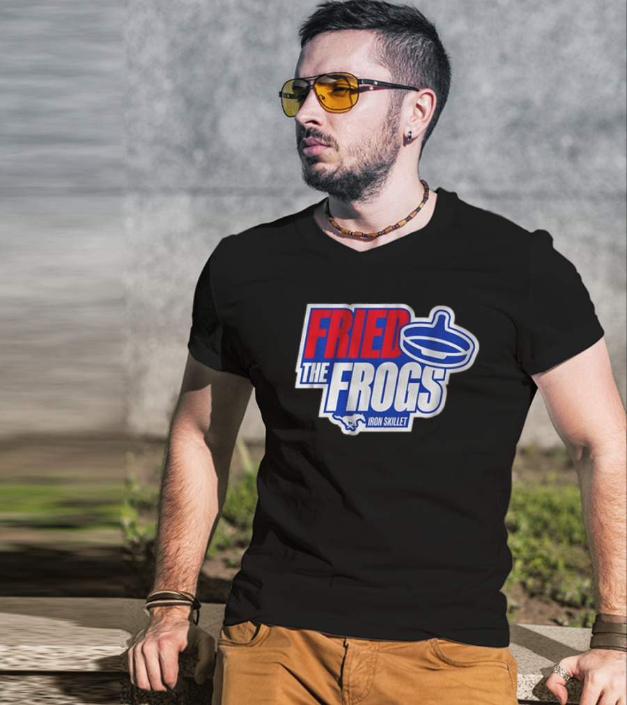 SMU Mustangs Fried The Frogs Iron Skillet T-Shirt