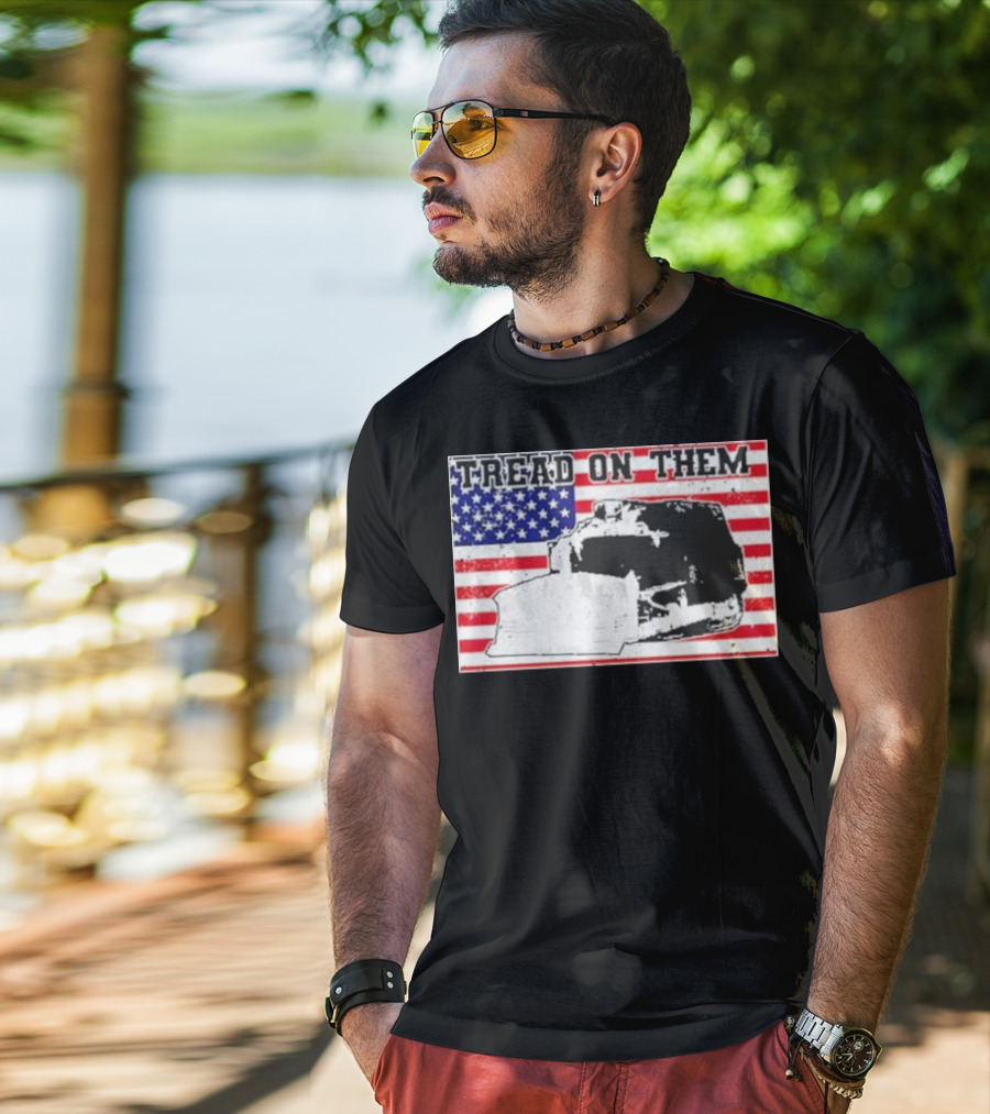 Tread On Them American Flag Killdozer T-Shirt