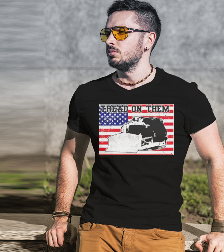 Tread On Them American Flag Killdozer T-Shirt