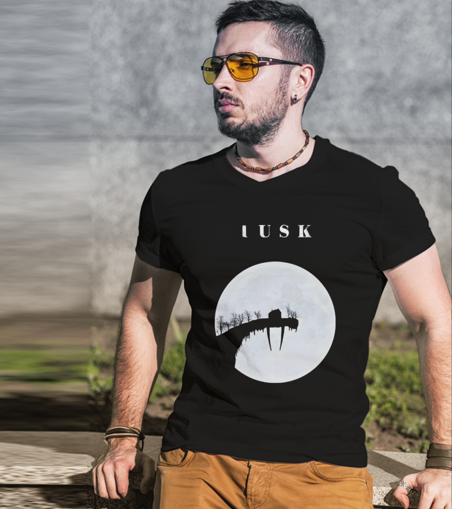 Tusk Moonlit Landscape With House And Trees T-Shirt