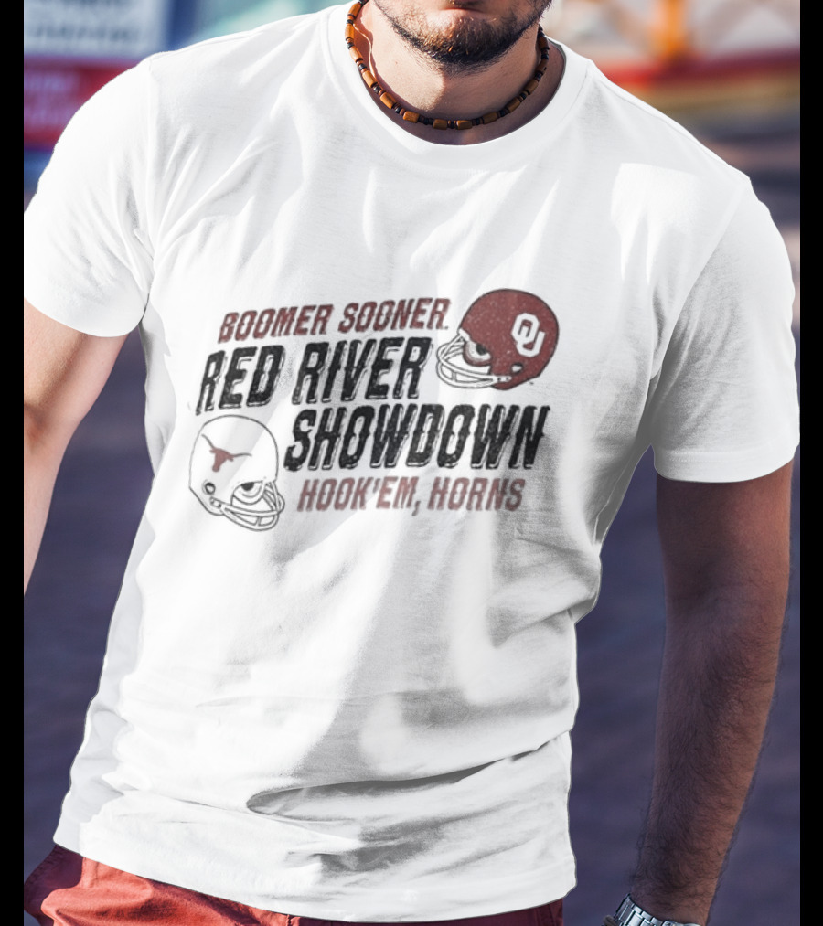 Boomer Sooner Hook 'Em Horns Red River Showdown OU Texas T-Shirt